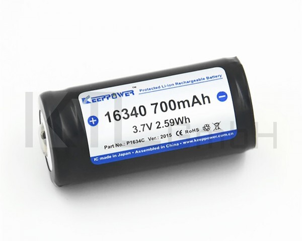 Keeppower 16340 - 700mAh, geschützt